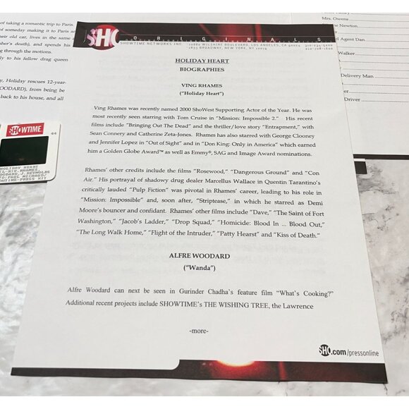 Holiday Heart Movie Press Kit Showtime 2000 Ving Rhames Alfre Woodard - Picture 2 of 9